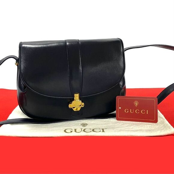 Gucci Handbags - Gucci Old Gucci GG Logo Calf Leather Shoulder Bag